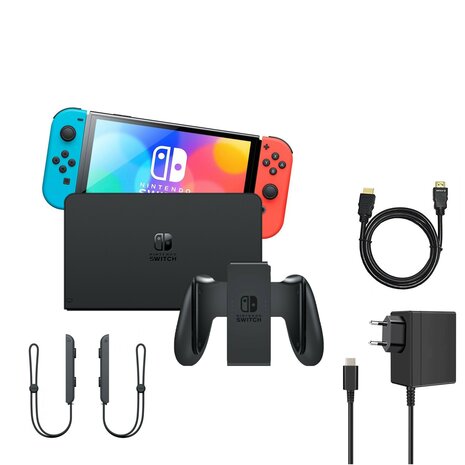 Nintendo Switch OLED - Red/Blue [Complete]