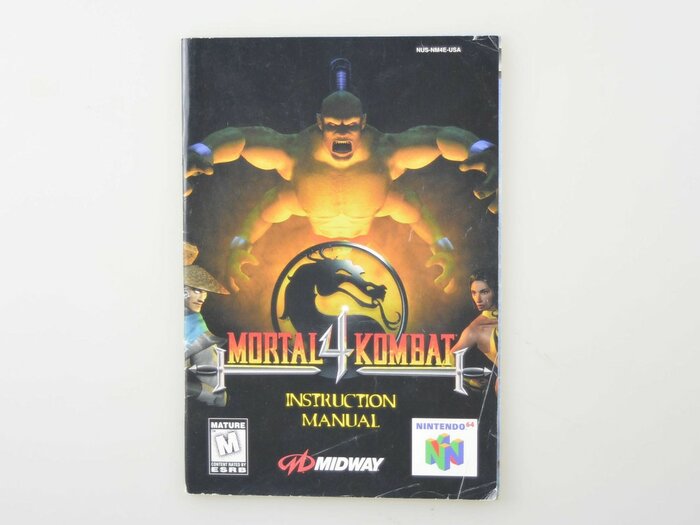 Mortal Kombat 4 (NTSC) ⭐ Nintendo 64 [N64] Manual - RetroNintendoStore.com