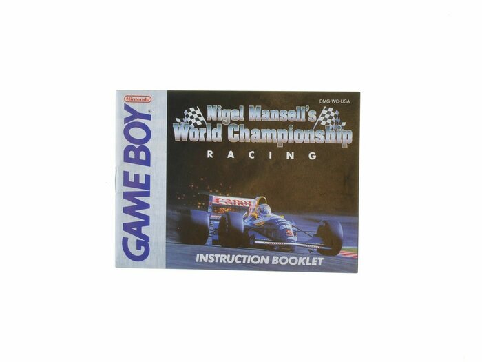 Nigel Mansell's World Championship Racing - Manual ⭐ Gameboy Manual ...