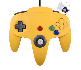yellow nintendo 64 controller